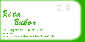 rita bukor business card